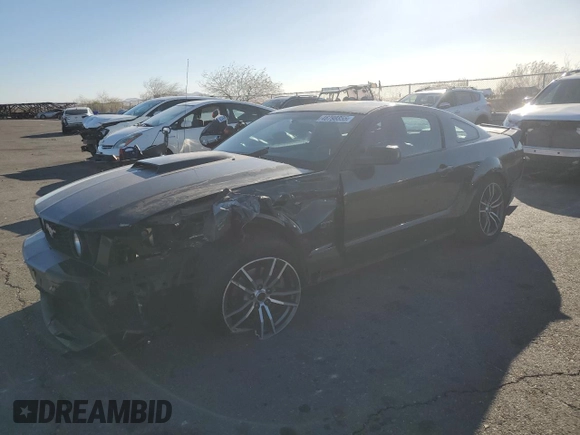 2007 Ford Mustang GT Deluxe with VIN 1ZVFT82H875365202, listed as a Copart auction lot 46798855 with 181,218 mi miles and Salvage Title. Bid and sale history available at carsss.com. Image 1.