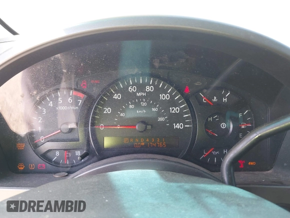 2007 Nissan Titan LE with VIN 1N6AA07B27N214751, listed as a IAAI auction lot 42325152 with 174,765 mi miles and . Bid and sale history available at DreamBid. Image 7.
