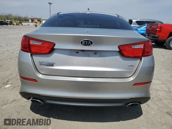 2015 Kia Optima LX with VIN 5XXGM4A77FG474072, listed as a Copart auction lot 53845125 with 130,356 mi miles and Salvage Title. Bid and sale history available at DreamBid. Image 6.
