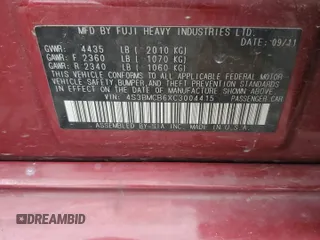 2012 Subaru Legacy Premium with VIN 4S3BMCB6XC3004415, listed as a Copart auction lot 57579405 with 115,933 mi miles and Salvage title. Bid and sale history available at DreamBid. Image 12.