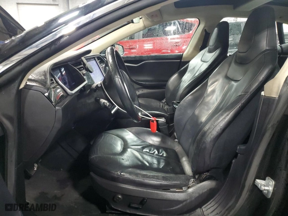 2013 Tesla Model S with VIN 5YJSA1CG6DFP03677, listed as a Copart auction lot 46134365 with 126634 miles and Salvage Title. Bid and sale history available at carsss.com. Image 7.
