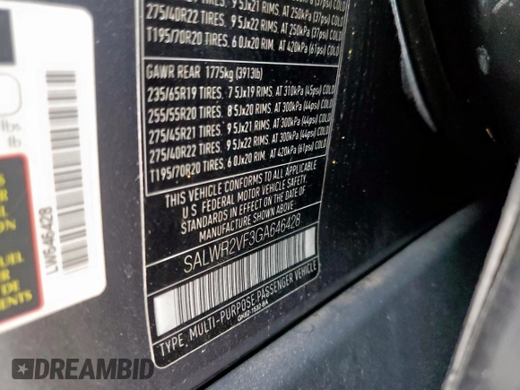 2016 Land Rover Range Rover Sport HSE z VIN SALWR2VF3GA646428, wystawiony jako Copart lot #57713085 z przebiegiem 90 194 mil mil oraz Szkoda całkowita • Salvage title. Historia ofert i sprzedaży dostępna na DreamBid. Obrazek 13.