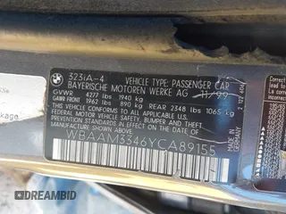 2000 BMW 3 Series 323i with VIN WBAAM3346YCA89155, listed as a IAAI auction lot 42534172 with 194,656 mi miles and . Bid and sale history available at DreamBid. Image 9.