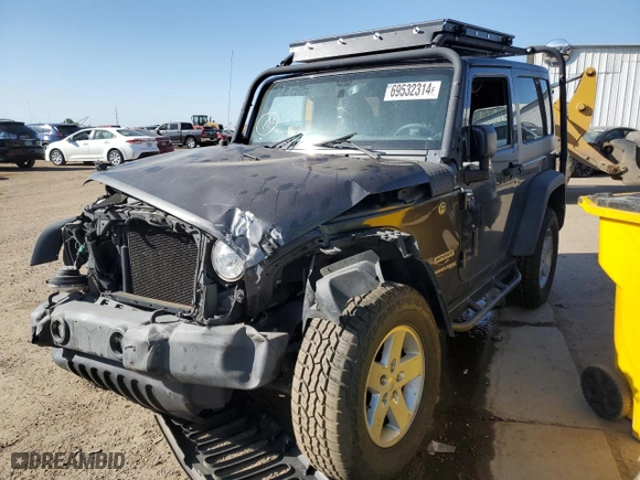 2018 Jeep Wrangler JK Sport S with VIN 1C4AJWAG3JL865349, listed as a Copart auction lot 69532314 with 54,610 mi miles and Salvage Title. Bid and sale history available at carsss.com. Image 1.