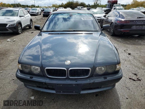 2001 BMW 7 Series 740iA with VIN WBAGG83421DN81922, listed as a Copart auction lot 76192094 with 0 mi miles and Clean Title. Bid and sale history available at carsss.com. Image 5.