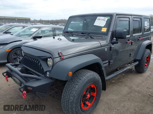 2014 Jeep Wrangler Unlimited Sport with VIN 1C4BJWDG6EL239378, listed as a IAAI auction lot 42073392 with 120,999 mi miles. Bid and sale history available at carsss.com. Image 18.