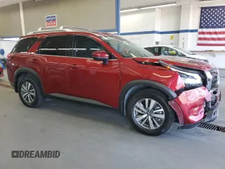 2023 Nissan Pathfinder SL with VIN 5N1DR3CC7PC221341, listed as a Copart auction lot 60569185 with 26,296 mi miles and Salvage title. Bid and sale history available at DreamBid. Image 4.