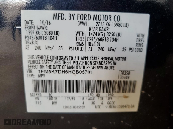 2017 Ford Explorer XLT with VIN 1FM5K7DH6HGB05701, listed as a Copart auction lot 50873675 with 103,914 mi miles and Clean Title. Bid and sale history available at carsss.com. Image 13.
