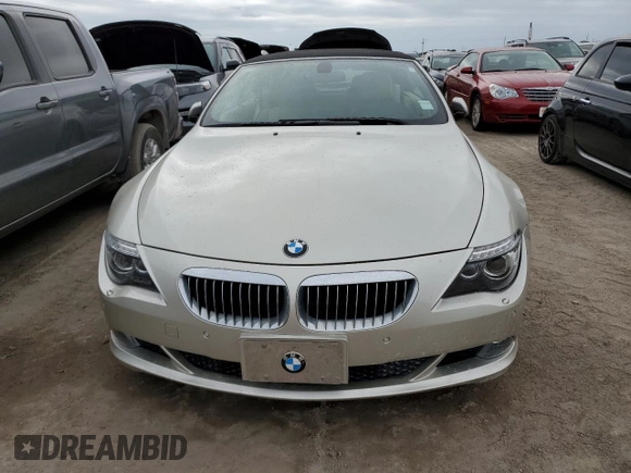 2009 BMW 6 Series 650i with VIN WBAEB53599CX64829, listed as a Copart auction lot 75694824 with 0 mi miles and Salvage Title. Bid and sale history available at carsss.com. Image 5.