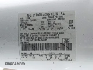 2000 Ford F-150 with VIN 1FTZF1728YKA54035, listed as a IAAI auction lot 42236191 with Not provided miles and . Bid and sale history available at DreamBid. Image 9.