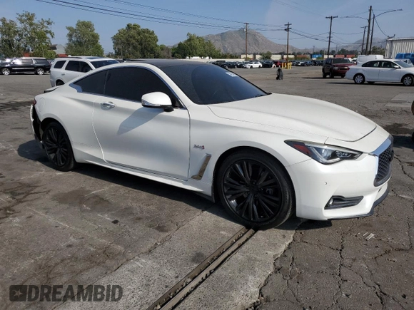 2017 Infiniti Q60 Premium with VIN JN1EV7EKXHM361205, listed as a Copart auction lot 54614045 with 72,887 mi miles and Salvage title. Bid and sale history available at DreamBid. Image 4.