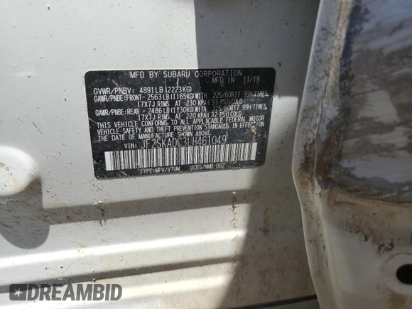 2020 Subaru Forester z VIN JF2SKADC3LH461049, wystawiony jako Copart lot #56249015 z przebiegiem 175 423 mil mil oraz Szkoda całkowita • Salvage title. Historia ofert i sprzedaży dostępna na DreamBid. Obrazek 13.