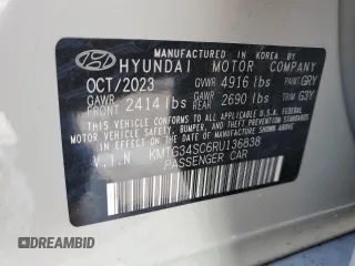 2024 Genesis G70 2.5T with VIN KMTG34SC6RU136838, listed as a Copart auction lot 51304345 with 13,041 mi miles and Salvage title. Bid and sale history available at DreamBid. Image 12.