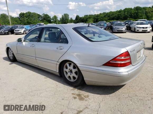 2001 Mercedes-Benz S-Class with VIN WDBNG70J31A196545, listed as a Copart auction lot 55136534 with 168,841 mi miles and Non Repairable. Bid and sale history available at carsss.com. Image 2.