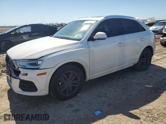2017 Audi Q3 Premium Plus with VIN WA1HCCFS1HR017234, listed as a Copart auction lot 47053405 with 76,440 mi miles and Salvage title. Bid and sale history available at DreamBid. Image 1.