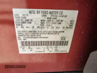 2013 Ford Explorer XLT with VIN 1FM5K8D88DGB36447, listed as a Copart auction lot 51423435 with 88,042 mi miles and Salvage Title. Bid and sale history available at DreamBid. Image 13.