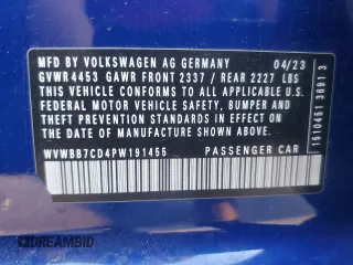 2023 Volkswagen Golf 20th Anniversary Edition z VIN WVWBB7CD4PW191455, wystawiony jako Copart lot #79597134 z przebiegiem 28 288 mil mil oraz Szkoda całkowita • Salvage title. Historia ofert i sprzedaży dostępna na DreamBid. Obrazek 14.