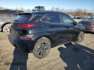 2022 Hyundai Kona N Line with VIN KM8K3CA33NU773941, listed as a Copart auction lot 86477754 with 51,259 mi miles and Salvage Title. Bid and sale history available at carsss.com. Image 3.