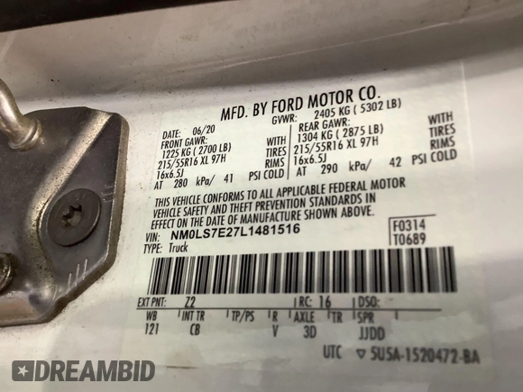 2020 Ford Transit Connect XL с VIN NM0LS7E27L1481516, выставлен на аукционе IAAI как лот 42761132 с пробегом 84 124 миль миль и . История ставок и продаж доступна на DreamBid. Изображение 21.