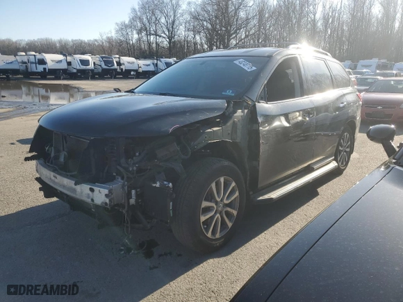 2015 Nissan Pathfinder Platinum with VIN 5N1AR2MM7FC689010, listed as a Copart auction lot 48248715 with 98,157 mi miles and Salvage Title. Bid and sale history available at carsss.com. Image 1.