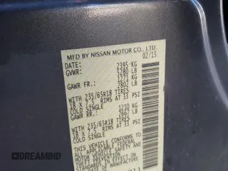 2015 Nissan Murano SL with VIN 5N1AZ2MH3FN214011, listed as a Copart auction lot 81746574 with Not Provided miles and Salvage Title. Bid and sale history available at DreamBid. Image 15.