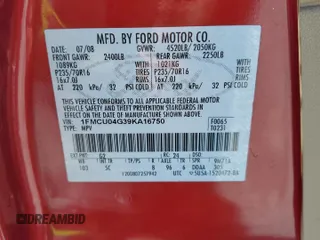 2009 Ford Escape Limited with VIN 1FMCU04G39KA16750, listed as a Copart auction lot 45655625 with 120,689 mi miles and Clean title. Bid and sale history available at DreamBid. Image 13.