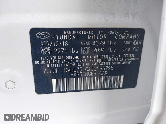 2018 Hyundai Ioniq SEL z VIN KMHC75LC2JU096795, wystawiony jako IAAI lot #42120793 z przebiegiem 111 058 mil mil oraz . Historia ofert i sprzedaży dostępna na DreamBid. Obrazek 9.