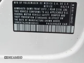 2014 Volkswagen Jetta S с VIN 3VW2K7AJ9EM306523, выставлен на аукционе IAAI как лот 42323603 с пробегом 207 940 миль миль и . История ставок и продаж доступна на DreamBid. Изображение 9.