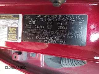 2011 Kia Optima SX z VIN KNAGR4A65B5125139, wystawiony jako IAAI lot #41831658 z przebiegiem 205 839 mil mil oraz . Historia ofert i sprzedaży dostępna na DreamBid. Obrazek 9.