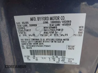 2005 Ford F-250 XL with VIN 1FTSW21P45EC75041, listed as a IAAI auction lot 42227527 with 172,863 mi miles and . Bid and sale history available at DreamBid. Image 9.