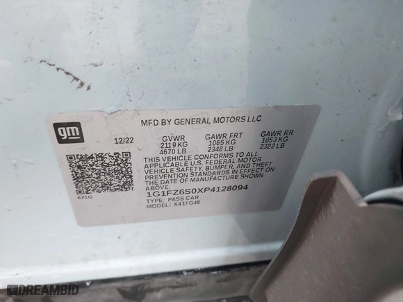2023 Chevrolet Bolt EUV Premier with VIN 1G1FZ6S0XP4128094, listed as a IAAI auction lot 41606754 with 40,210 mi miles. Bid and sale history available at carsss.com. Image 9.