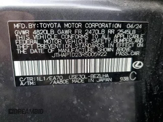 2024 Lexus IS with VIN JTHAP1D23R5005922, listed as a Copart auction lot 51937565 with 5,774 mi miles and Salvage Title. Bid and sale history available at carsss.com. Image 12.
