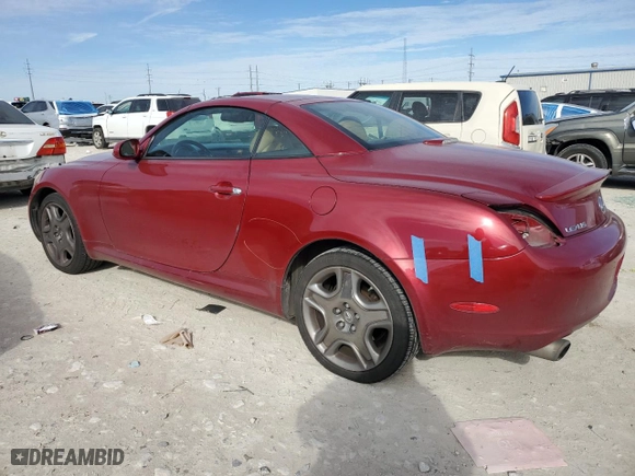 2008 Lexus SC 430 with VIN JTHFN45Y689017747, listed as a Copart auction lot 41584735 with 155,922 mi miles and Salvage Title. Bid and sale history available at carsss.com. Image 2.