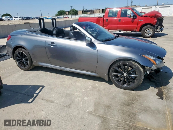 2012 Infiniti G37 Convertible with VIN JN1CV6FE4CM203123, listed as a Copart auction lot 53322385 with 98,958 mi miles and Salvage Title. Bid and sale history available at carsss.com. Image 4.