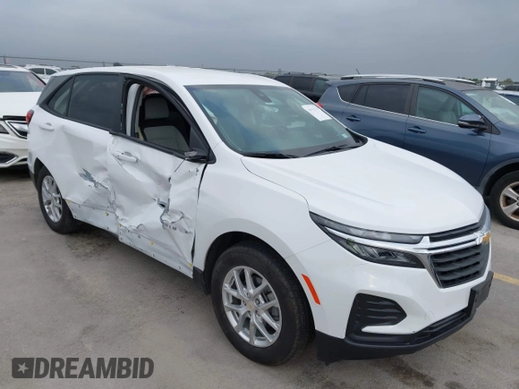 2024 Chevrolet Equinox LS z VIN 3GNAXHEG4RL217496, wystawiony jako IAAI lot #41932850 z przebiegiem 26 583 mil mil oraz . Historia ofert i sprzedaży dostępna na DreamBid. Obrazek 1.