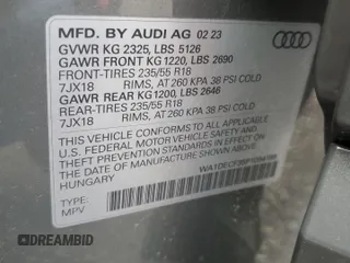 2023 Audi Q3 S line Premium z VIN WA1DECF35P1094199, wystawiony jako Copart lot #52099525 z przebiegiem 50 304 mil mil oraz Szkody całkowita. Historia ofert i sprzedaży dostępna na DreamBid. Obrazek 15.