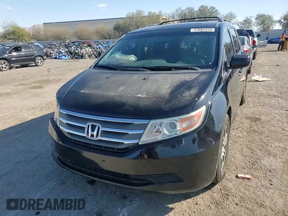 2012 Honda Odyssey EX-L with VIN 5FNRL5H64CB052869, listed as a Copart auction lot 47685375 with 168,449 mi miles and Salvage Title. Bid and sale history available at DreamBid. Image 14.