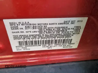 2014 Mitsubishi Outlander Sport ES with VIN 4A4AP3AU9EE012752, listed as a Copart auction lot 71365684 with 61,107 mi miles and Salvage Title. Bid and sale history available at carsss.com. Image 14.