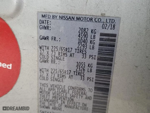2018 Nissan Rogue S with VIN 5N1AT2MT1JC771607, listed as a Copart auction lot 44858575 with 100,375 mi miles and Salvage Title. Bid and sale history available at carsss.com. Image 14.