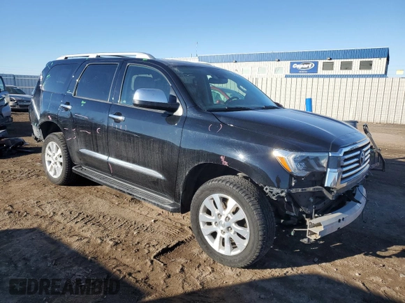 2018 Toyota Sequoia Platinum with VIN 5TDDY5G14JS161570, listed as a Copart auction lot 46323815 with 131,869 mi miles and Salvage Title. Bid and sale history available at carsss.com. Image 4.