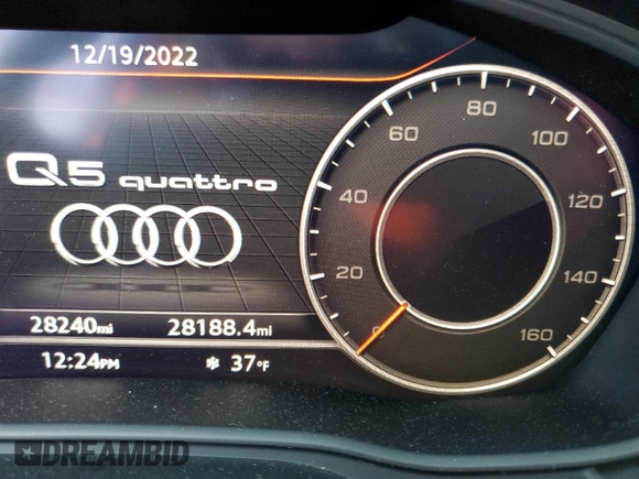 2020 Audi Q5 Premium Plus with VIN WA1BNAFY6L2021936, listed as a Copart auction lot 71497262 with 28,188 mi miles. Bid and sale history available at carsss.com. Image 9.