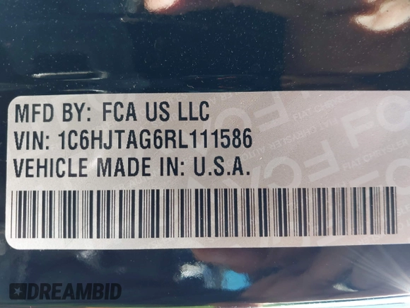 2024 Jeep Gladiator Sport S с VIN 1C6HJTAG6RL111586, выставлен на аукционе IAAI как лот 41833397 с пробегом 2 452 миль миль и . История ставок и продаж доступна на DreamBid. Изображение 9.