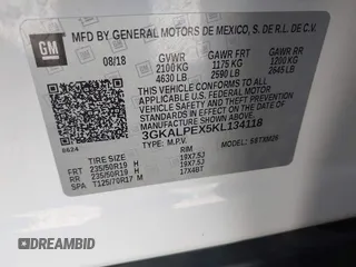 2019 GMC Terrain SLT with VIN 3GKALPEX5KL134118, listed as a IAAI auction lot 41997421 with 100,723 mi miles and . Bid and sale history available at carsss.com. Image 9.