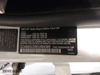 2014 Rolls-Royce Wraith with VIN SCA665C59EUX84389, listed as a IAAI auction lot 41413368 with 57,951 mi miles. Bid and sale history available at carsss.com. Image 9.