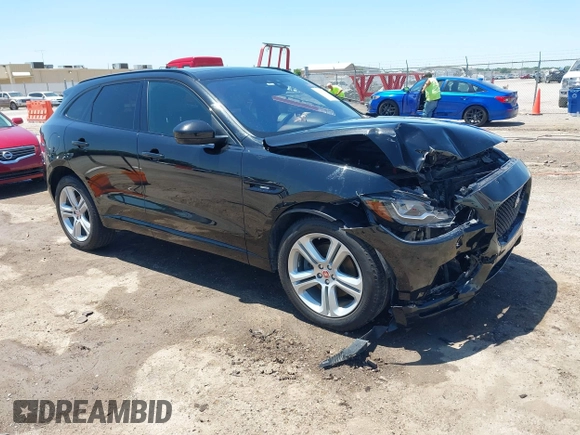 2018 Jaguar F-Pace 30t R-Sport with VIN SADCL2GX3JA283772, listed as a IAAI auction lot 42309251 with 86,601 mi miles and . Bid and sale history available at DreamBid. Image 1.