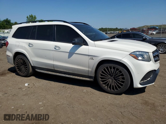 2017 Mercedes-Benz GLS 63 AMG with VIN 4JGDF7FE7HA817589, listed as a Copart auction lot 60406714 with 46,213 mi miles and Salvage Title. Bid and sale history available at DreamBid. Image 4.