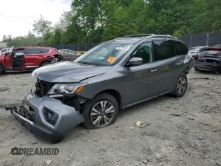2018 Nissan Pathfinder SV z VIN 5N1DR2MM9JC646777, wystawiony jako Copart lot #57757545 z przebiegiem 73 644 mil mil oraz Szkody całkowita. Historia ofert i sprzedaży dostępna na DreamBid. Obrazek 1.
