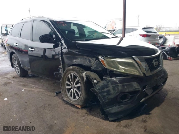 2014 Nissan Pathfinder S with VIN 5N1AR2MNXEC681281, listed as a IAAI auction lot 41462343 with 192,852 mi miles. Bid and sale history available at carsss.com. Image 1.