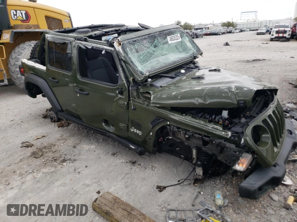 2021 Jeep Wrangler Unlimited Willys with VIN 1C4HJXDM5MW546429, listed as a Copart auction lot 48635325 with 16,353 mi miles and Salvage Title. Bid and sale history available at DreamBid. Image 4.