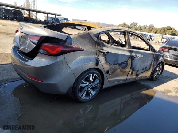 2015 Hyundai Elantra Limited with VIN 5NPDH4AE8FH570898, listed as a Copart auction lot 87400784 with 0 mi miles and Non Repairable. Bid and sale history available at carsss.com. Image 3.